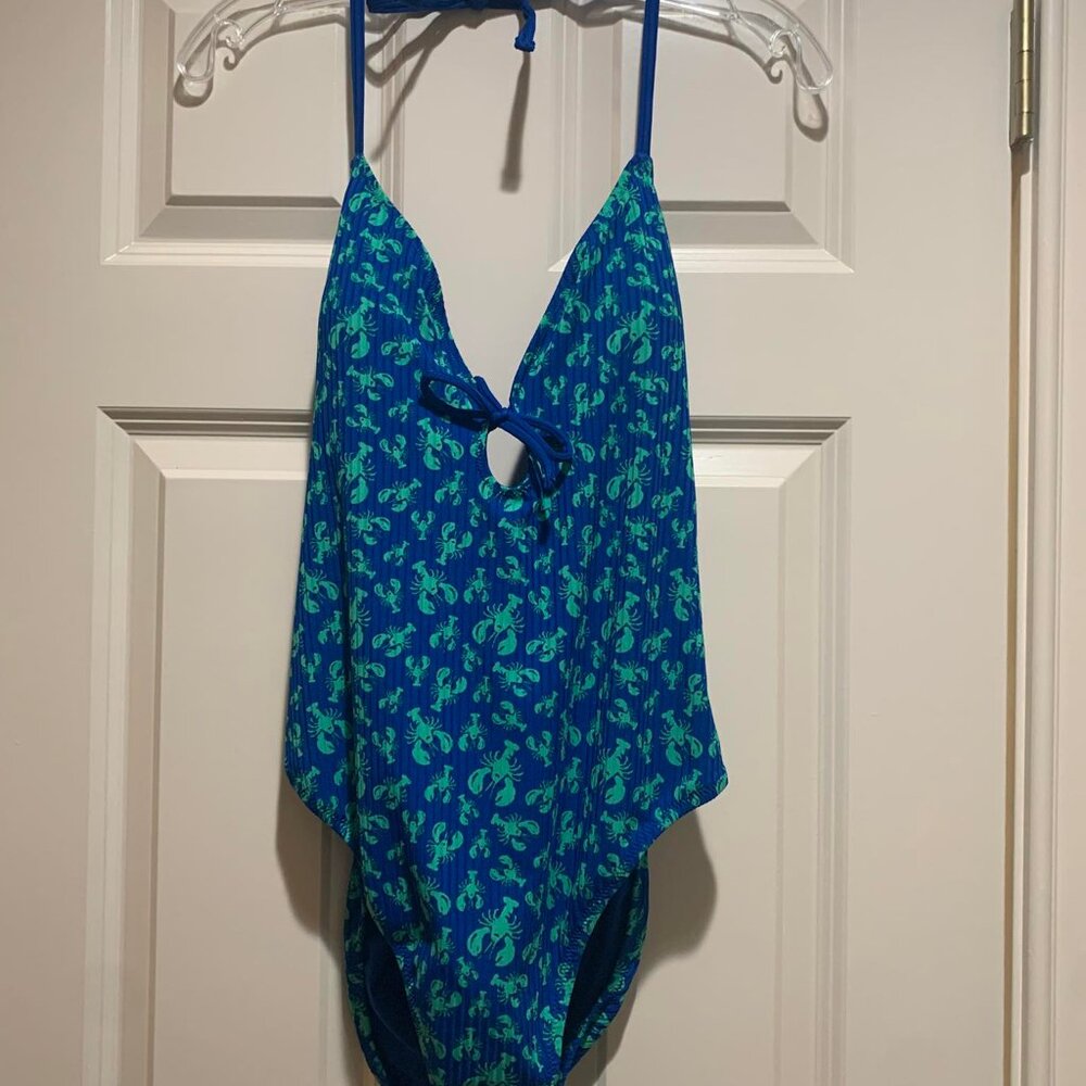 Roller Rabbit x Target Women's Lobsters Empire Waist Swimsuit Sz L NWT
